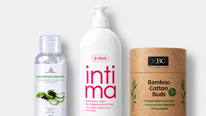 Osobní hygiena – tři produkty v jednotném stylu kategorií MrRizz