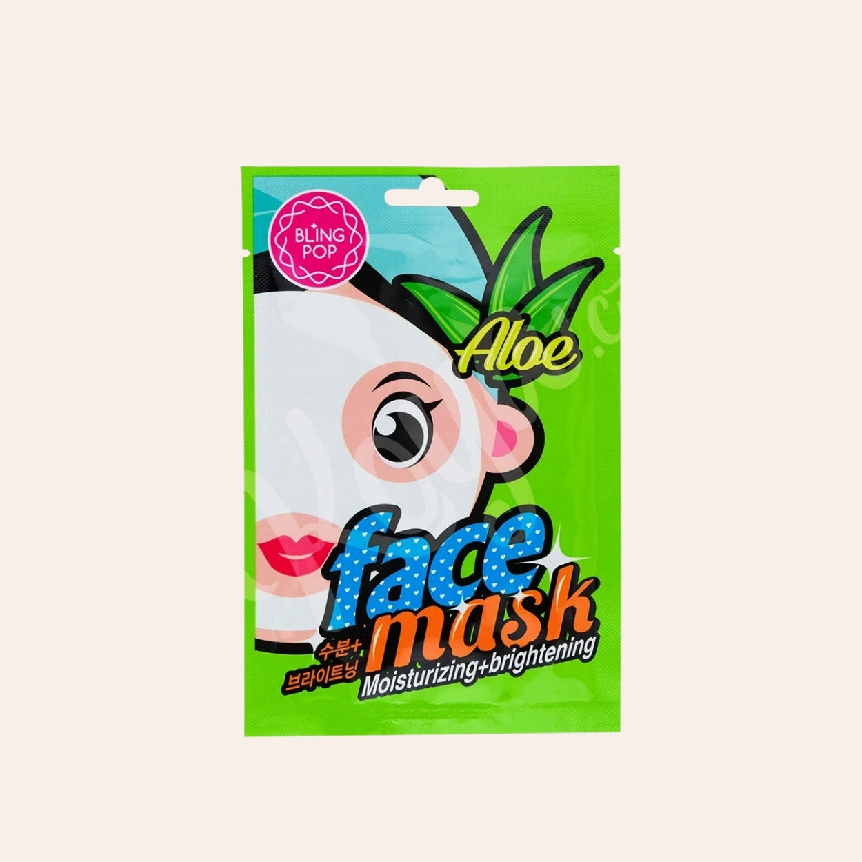 Bling Pop Gesichtsmaske Aloe Feuchtigkeitsspendend + Aufhellend 20 ml