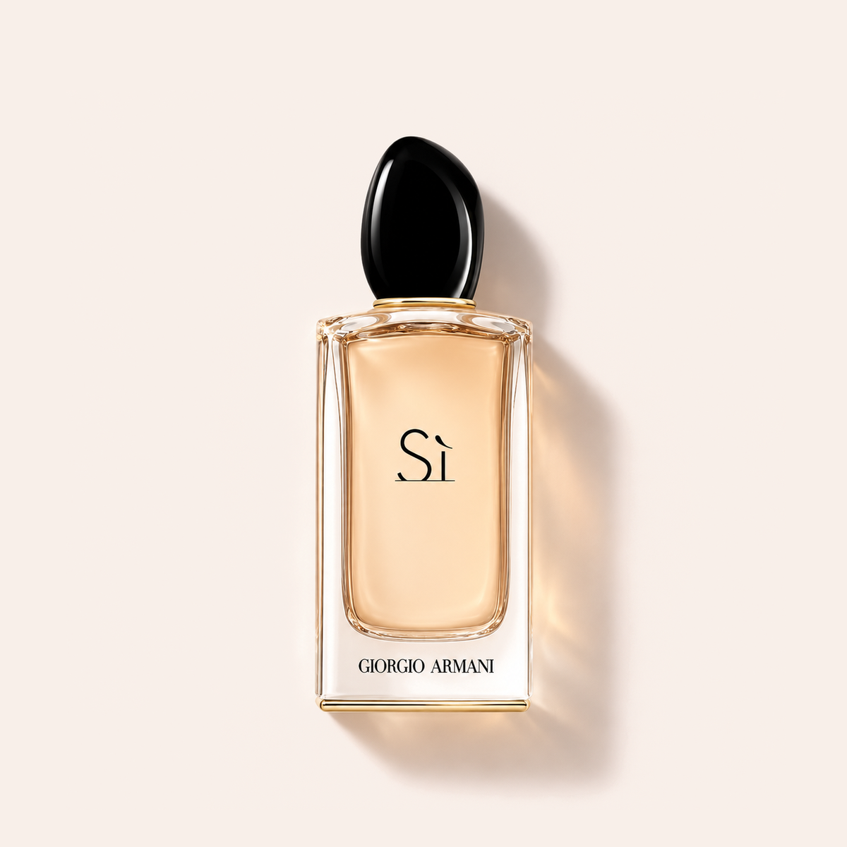Giorgio Armani Sì EDP 100 ml, flakon na světle růžovém pozadí – MrRizz