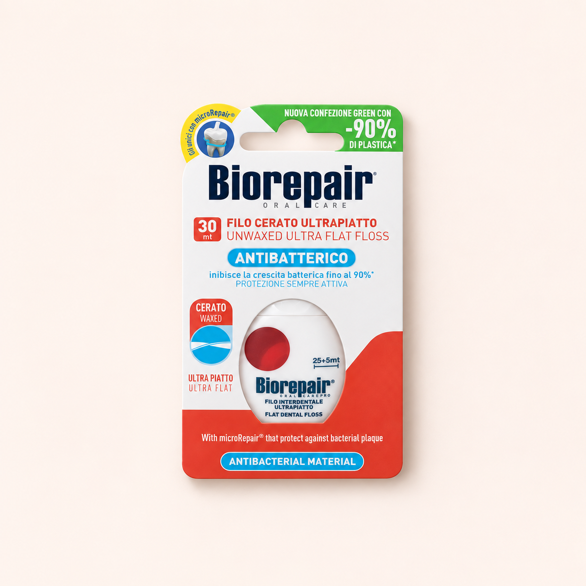 Biorepair Antibacterial Unwaxed Ultra Flat Floss 1 ml