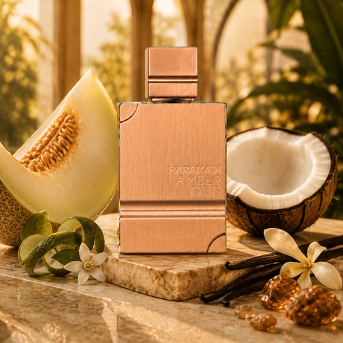 Al Haramain Amber Oud Gold Edition – zlaté zátiší s melounem, bergamotem, kokosem a vanilkou – MrRizz