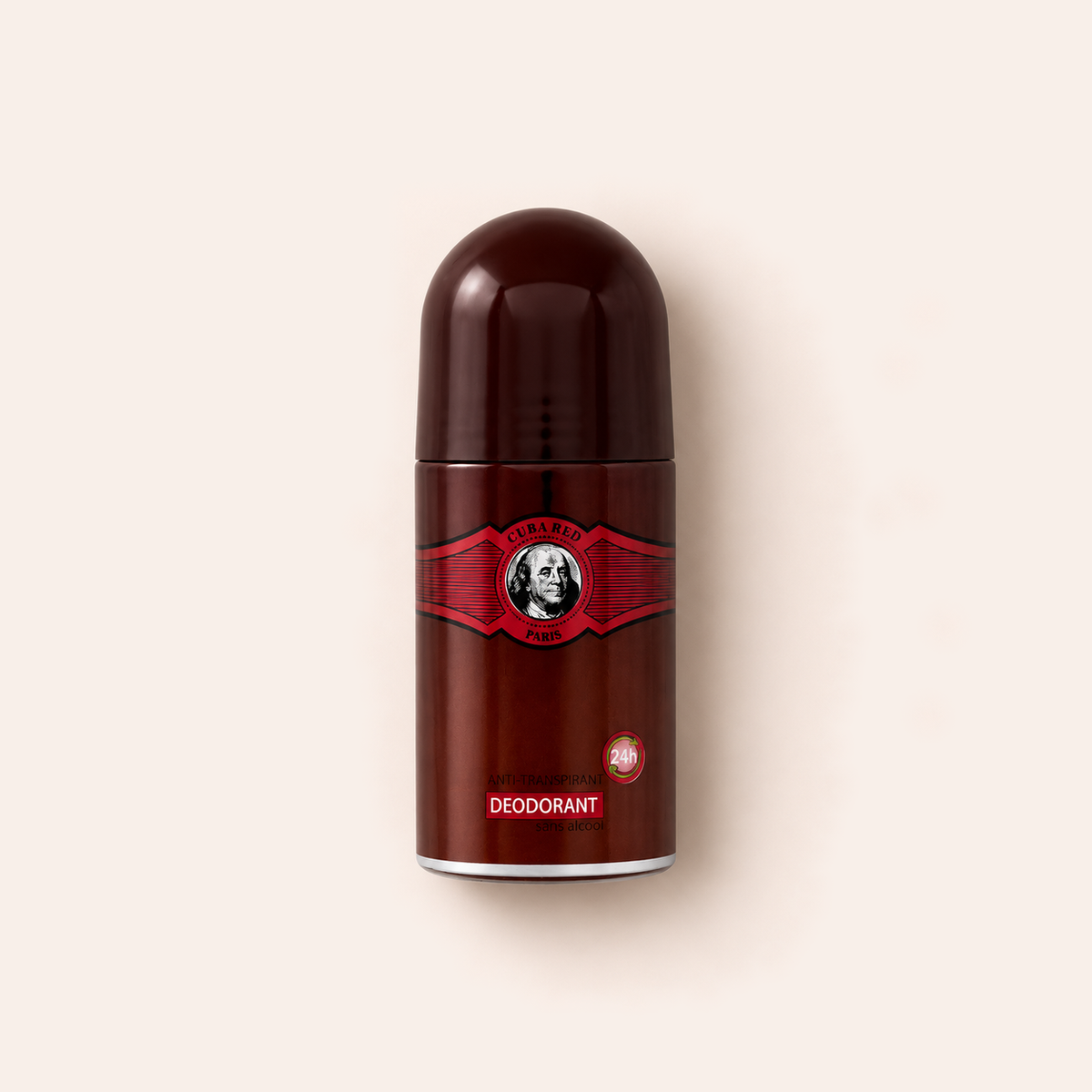 Deodorant Cuba Red roll-on 50 ml na béžovém pozadí – MrRizz