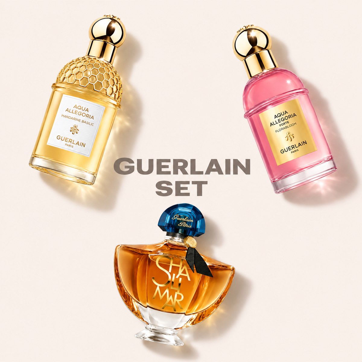 Guerlain dámský set – Mandarine Basilic, Shalimar L’Essence a Florabloom Forte – MrRizz