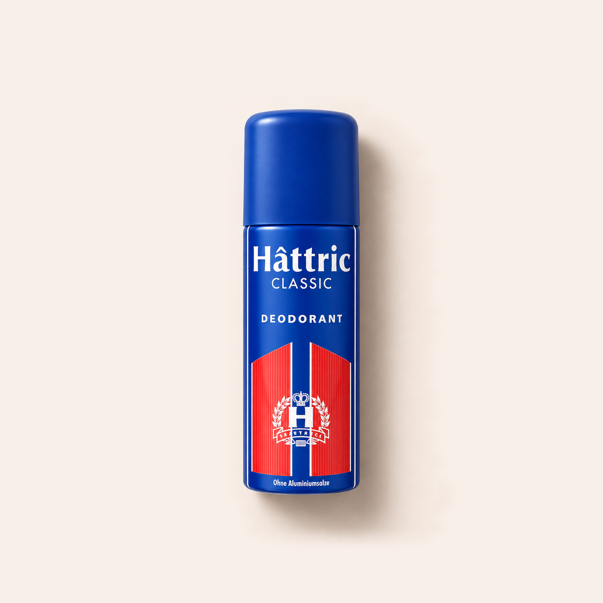 Deodorant Hattric Classic 150 ml na béžovém pozadí – MrRizz