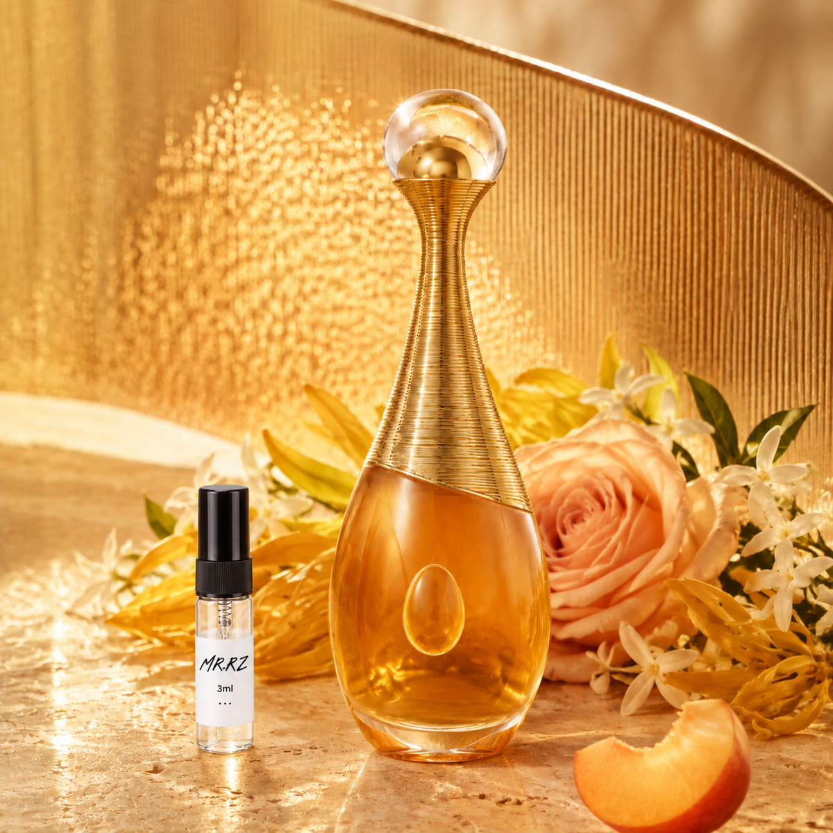 Dior J'adore Intense – původní prostředí s lahvičkou vzorku MrRizz
