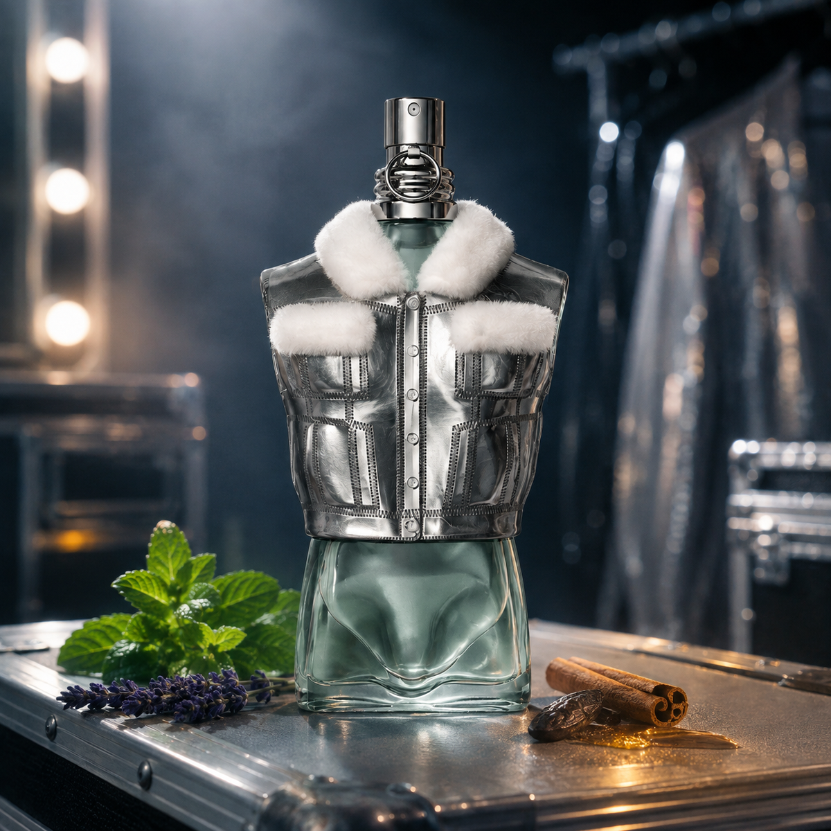 Jean Paul Gaultier Le Male Collector Edition v chladném backstage zátiší s mátou, levandulí a vanilkou – MrRizz