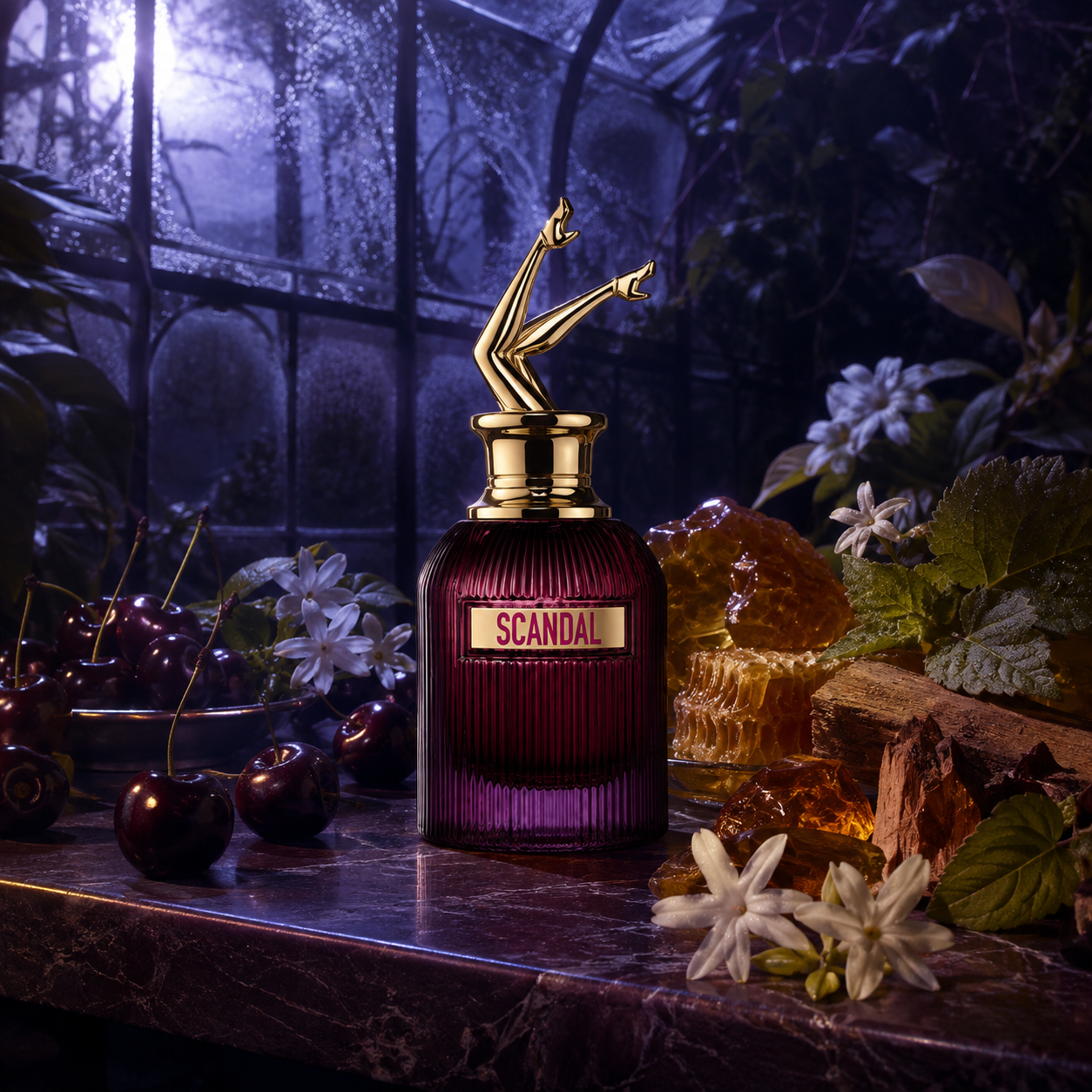 Jean Paul Gaultier Scandal Intense EDP – noční třešňové zátiší s medem, jasmínem a santalovým dřevem – MrRizz
