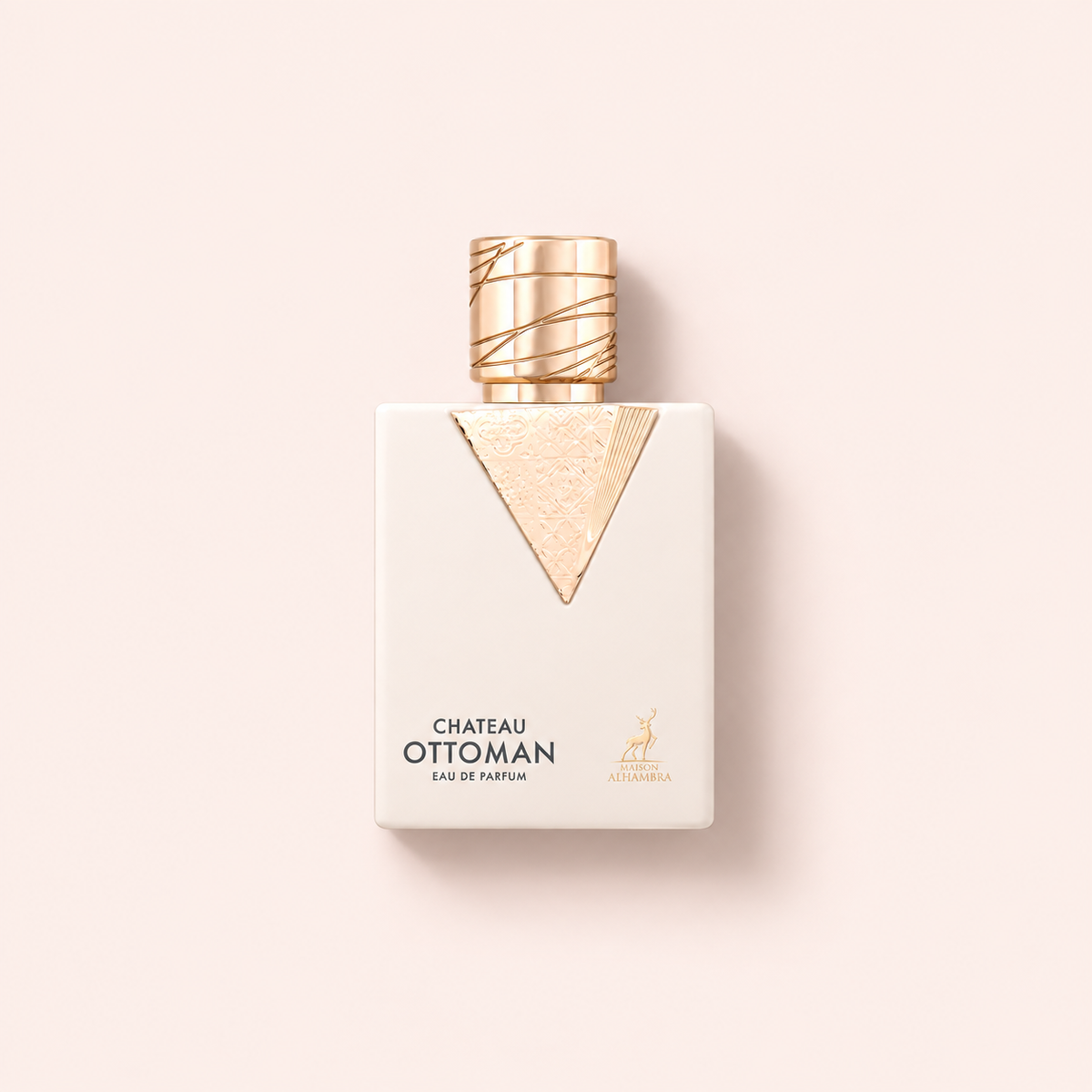 Maison Alhambra Chateau Ottoman EDP 100 ml na teplém světlém pozadí – MrRizz