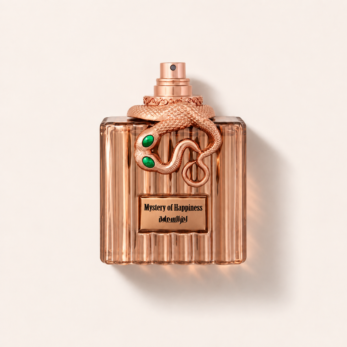 Tester Al Malakia Mystery Of Happiness EDP 100 ml v měděně zbarveném flakonu se zelenými kameny – MrRizz