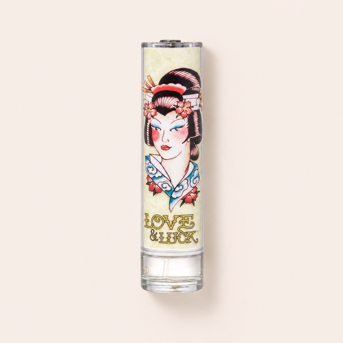 Christian Audigier Ed Hardy Love & Luck 100 ml – produktová fotografie na béžovém pozadí MrRizz