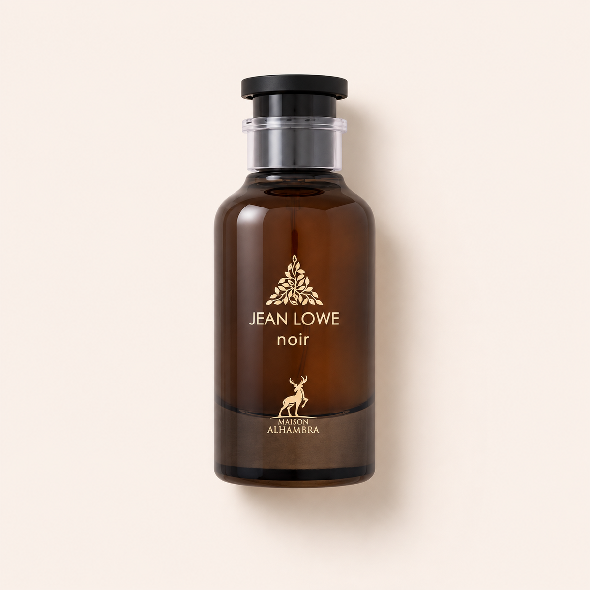 Maison Alhambra Jean Lowe Noir 100 ml – produktová fotografie na béžovém pozadí MrRizz