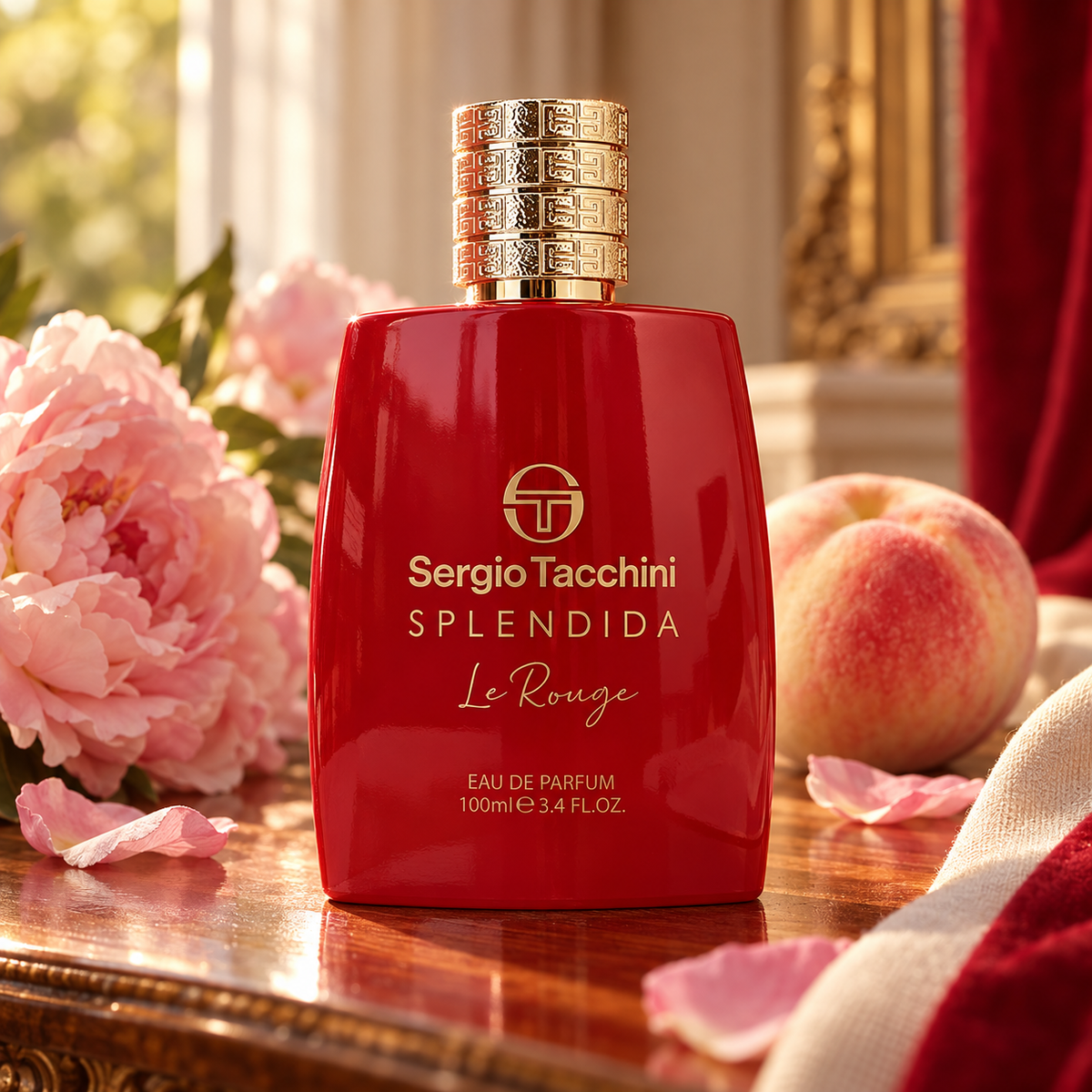 Sergio Tacchini Splendida Le Rouge EDP 100 ml – produkt v prostředí