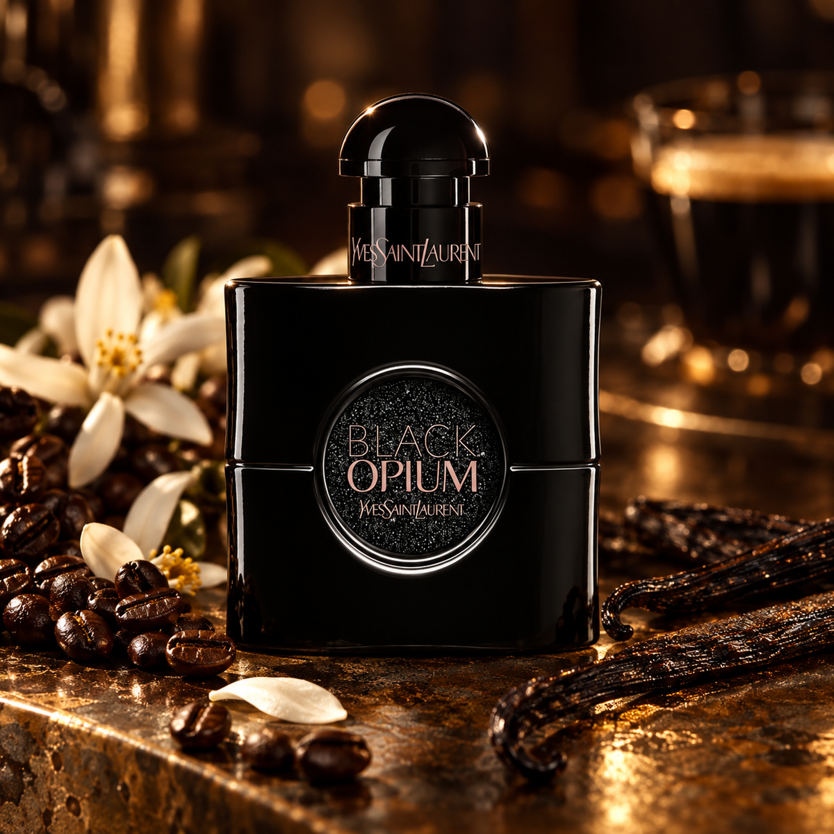 Yves Saint Laurent Black Opium Le Parfum 50 ml – produkt v prostředí