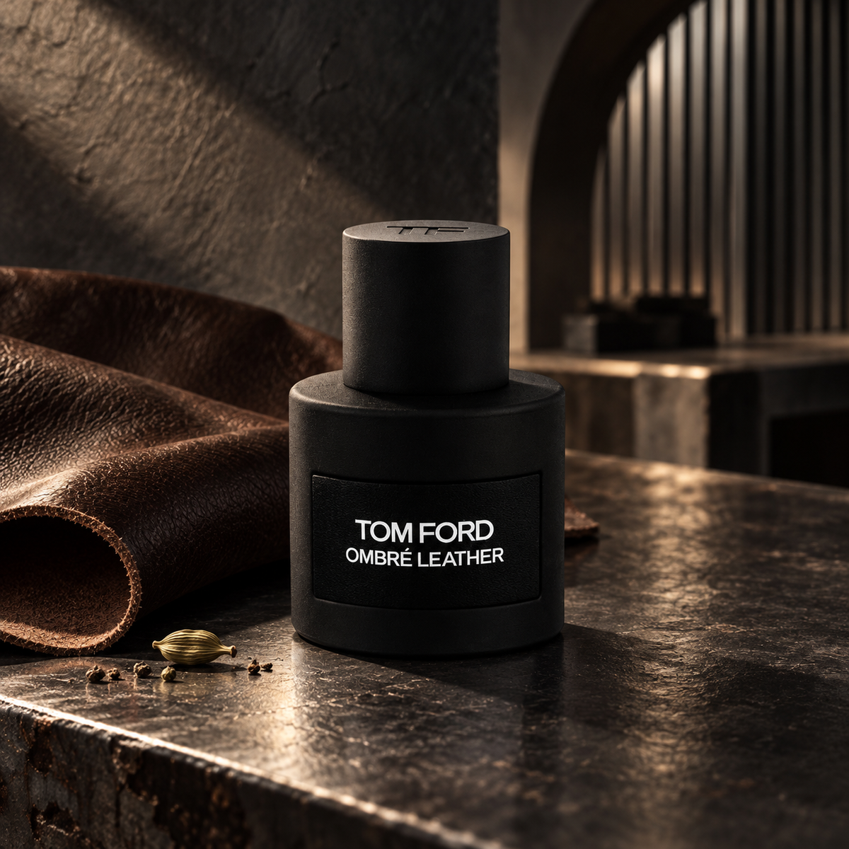 TOM FORD Ombré Leather EDP 50 ml – produkt v prostředí