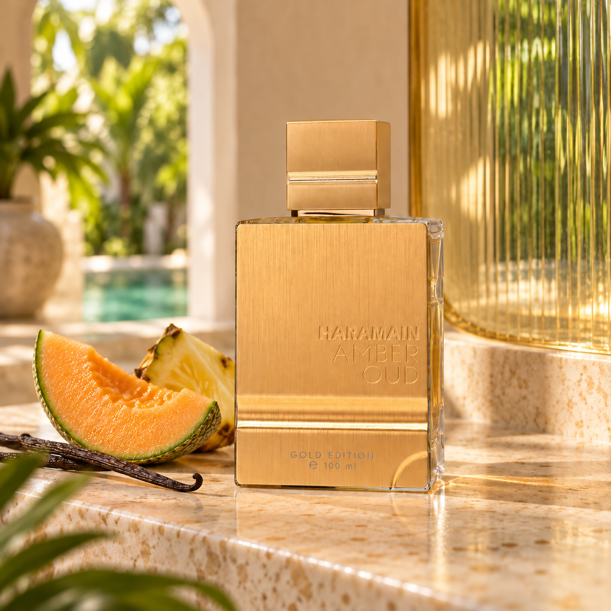 Al Haramain Amber Oud Gold Edition EDP 100 ml – produkt v prostředí