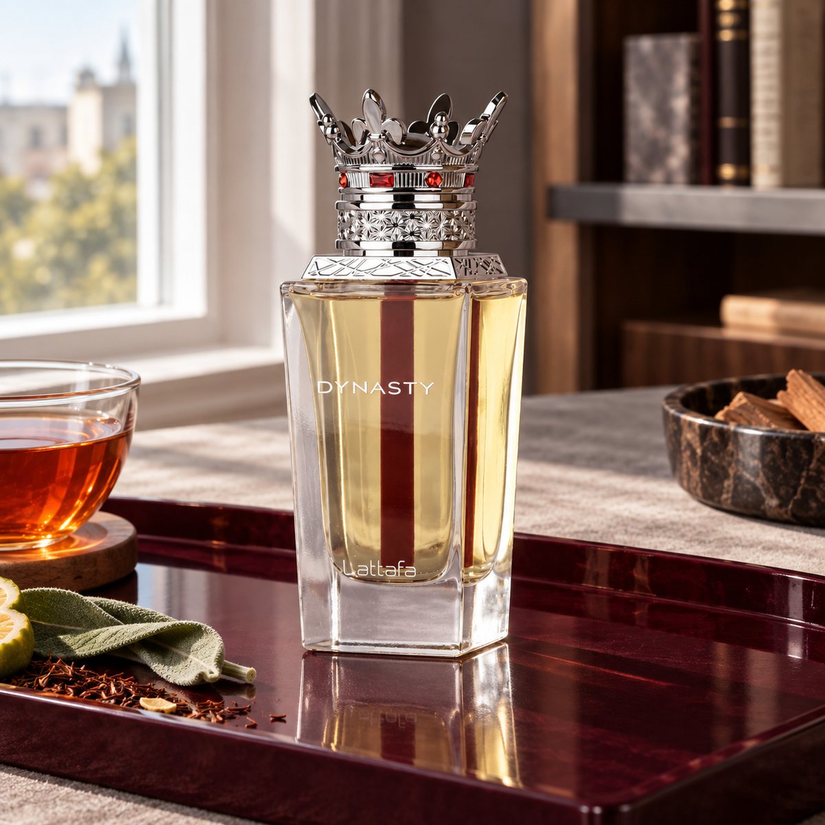 Lattafa Dynasty 100 ml – produkt v prostředí