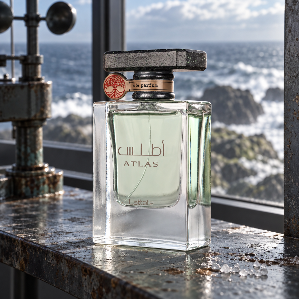 Lattafa Atlas EDP 55 ml – produkt v prostředí