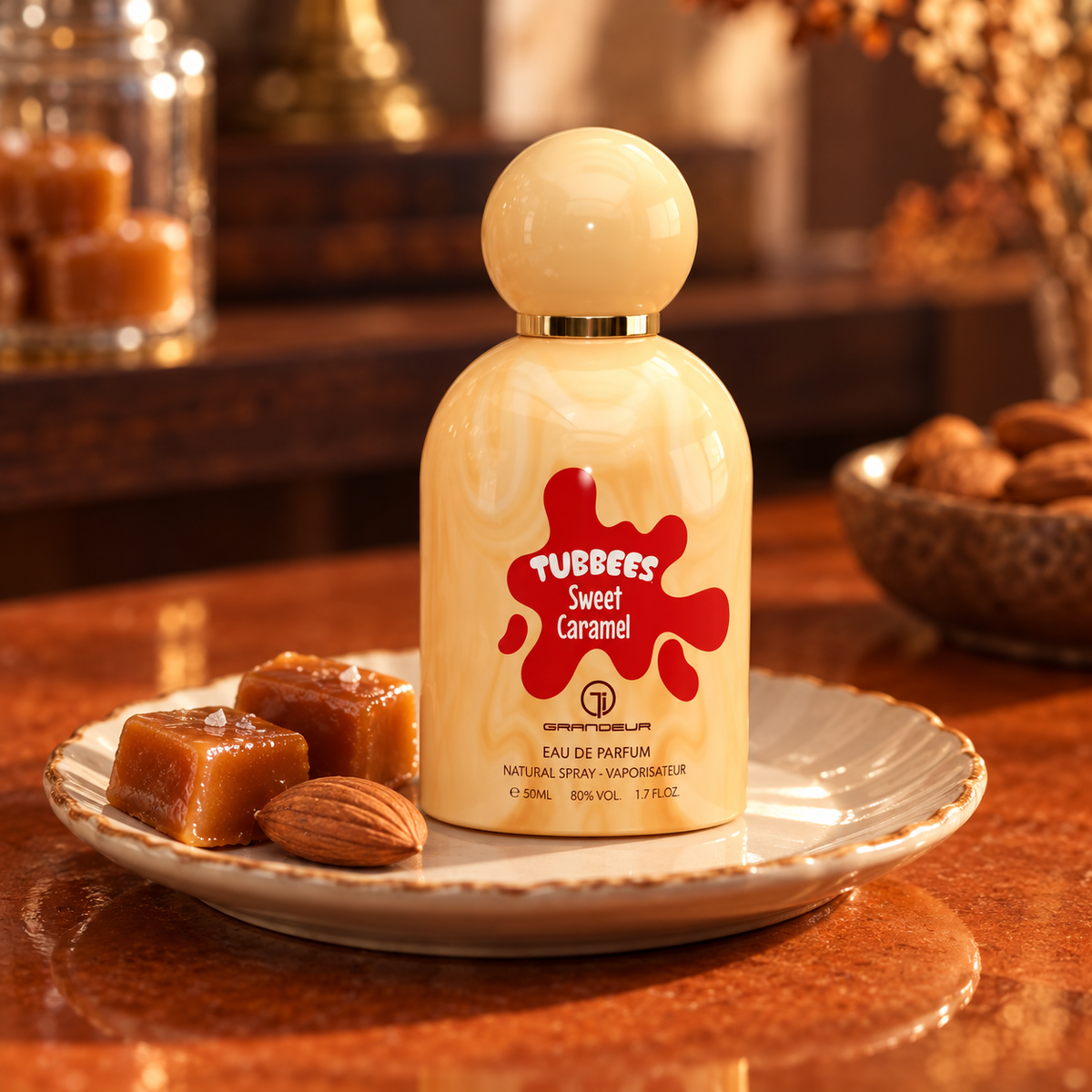 Grandeur Tubbees Sweet Caramel EDP 50 ml – produkt v prostředí