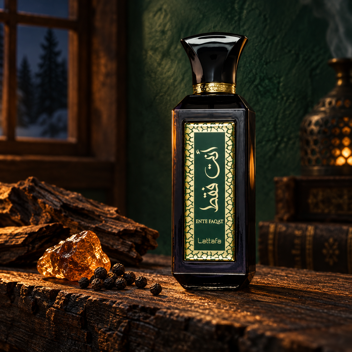 Lattafa Ente Faqat EDP 100 ml – produkt v prostředí