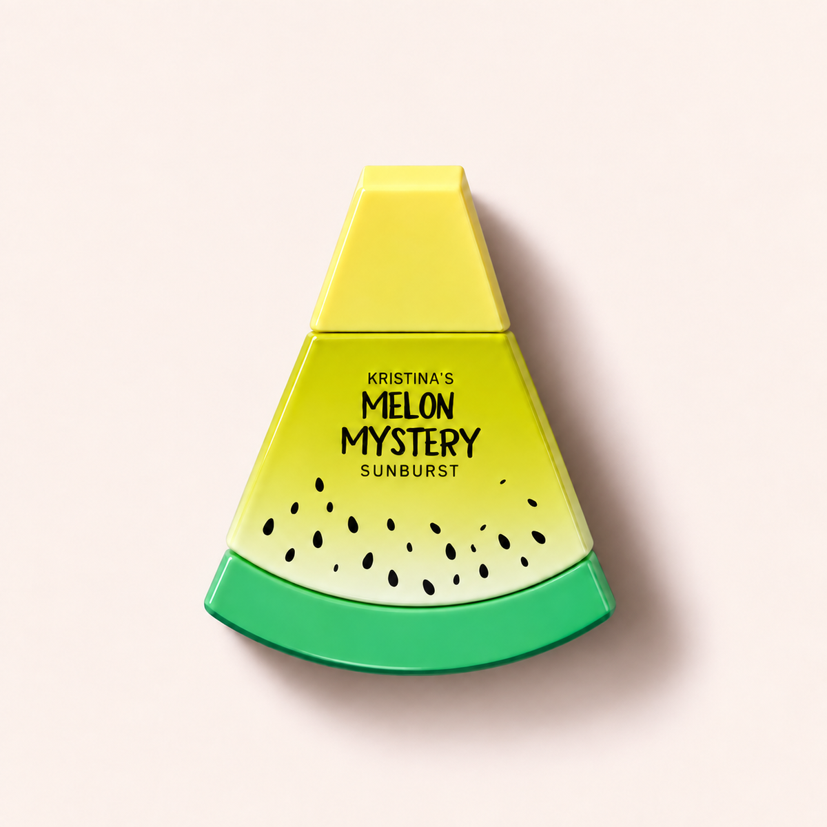 Žlutý flakon parfémované vody Marc Dion Kristina's Melon Mystery Sunburst EDP 100 ml ve tvaru melounového dílku – MrRizz