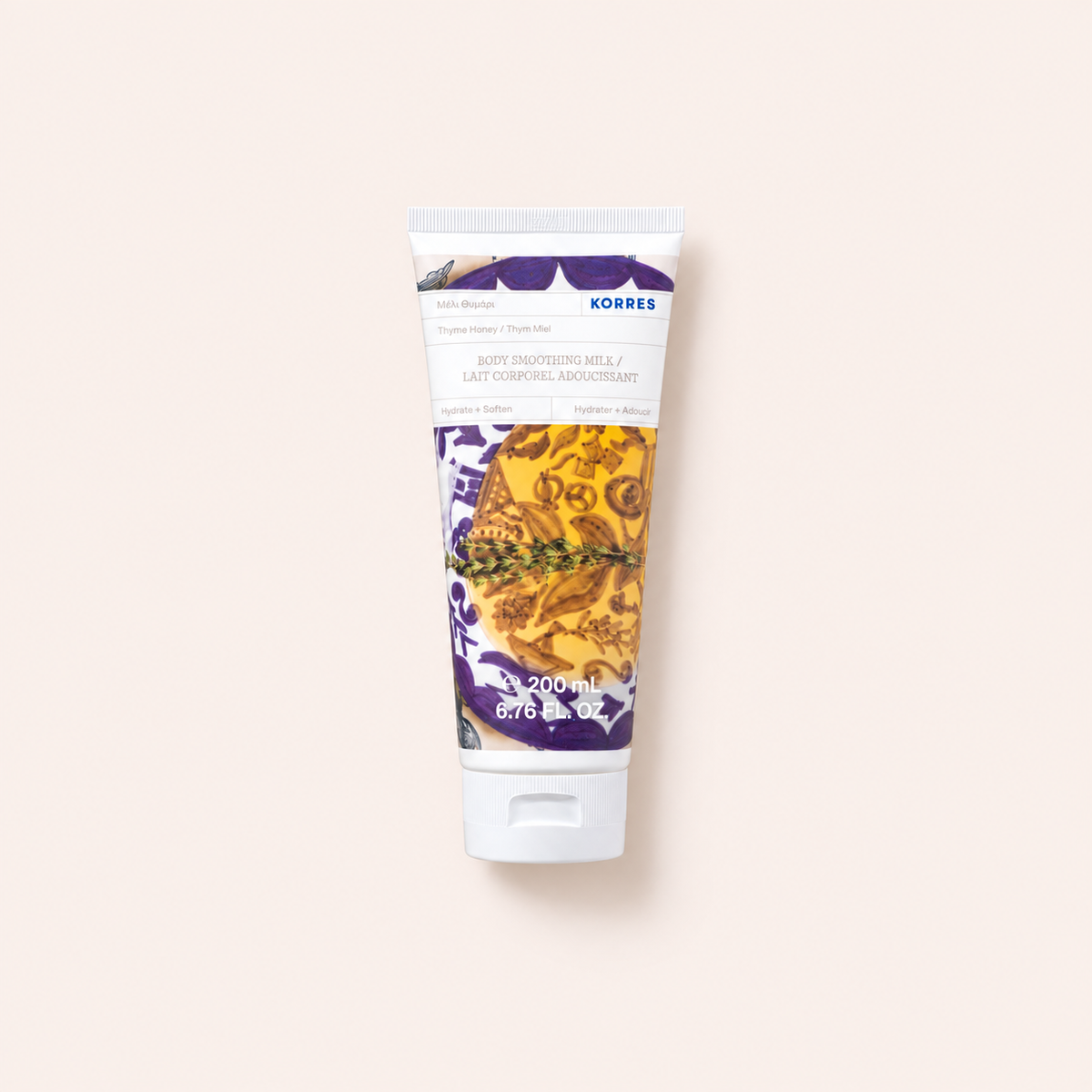 Korres Thyme Honey Body Smoothing Milk 200 ml – titulní produktová fotografie – MrRizz