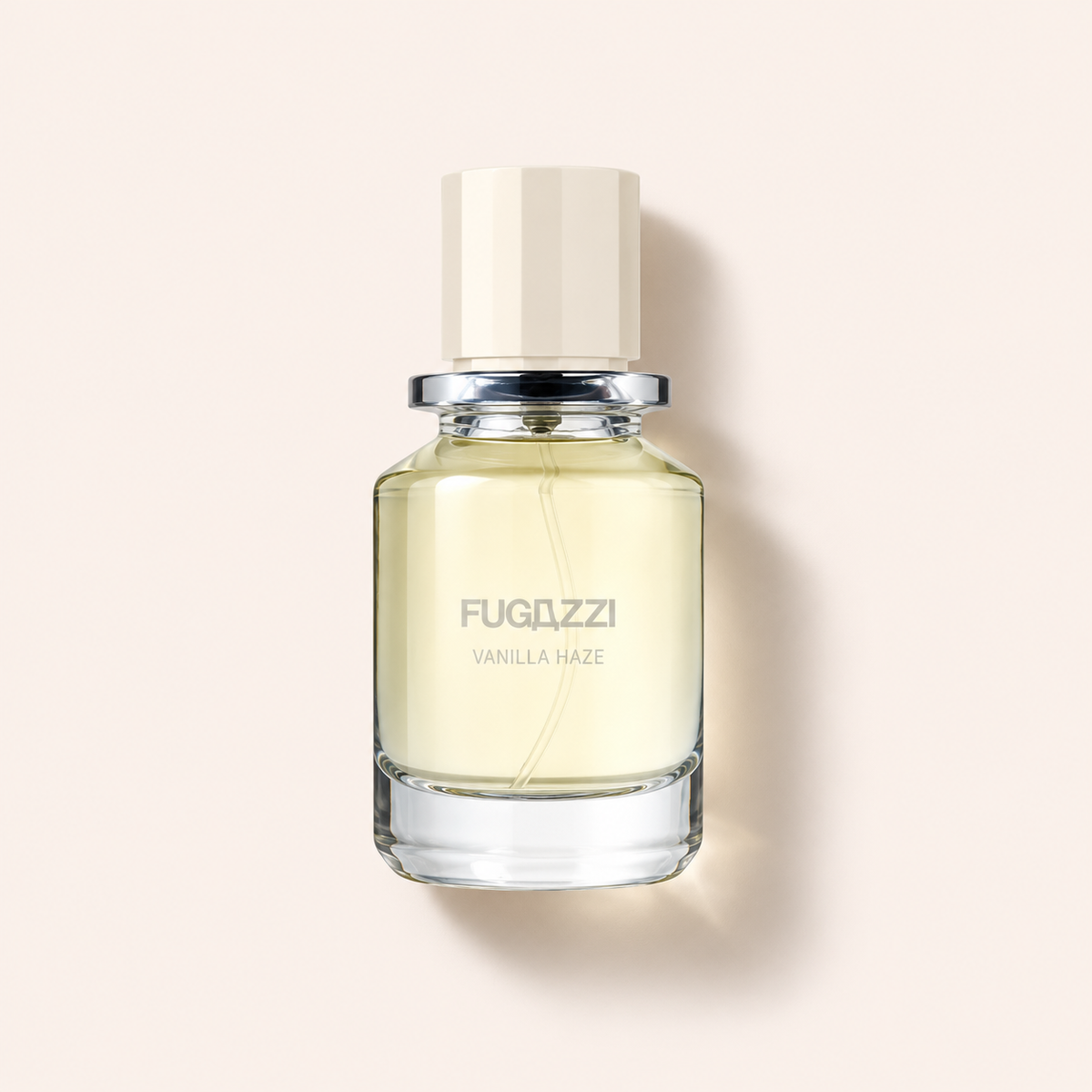 Fugazzi Vanilla Haze EDP 50 ml na béžovém pozadí – MrRizz