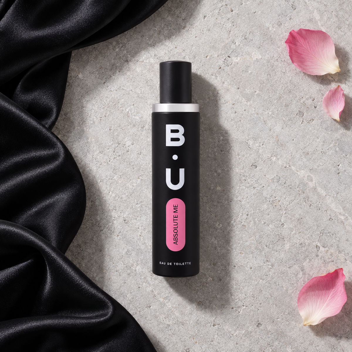 B.U. Absolute Me EDT 50 ml – parfém v prostředí, pohled shora s bočním stínem