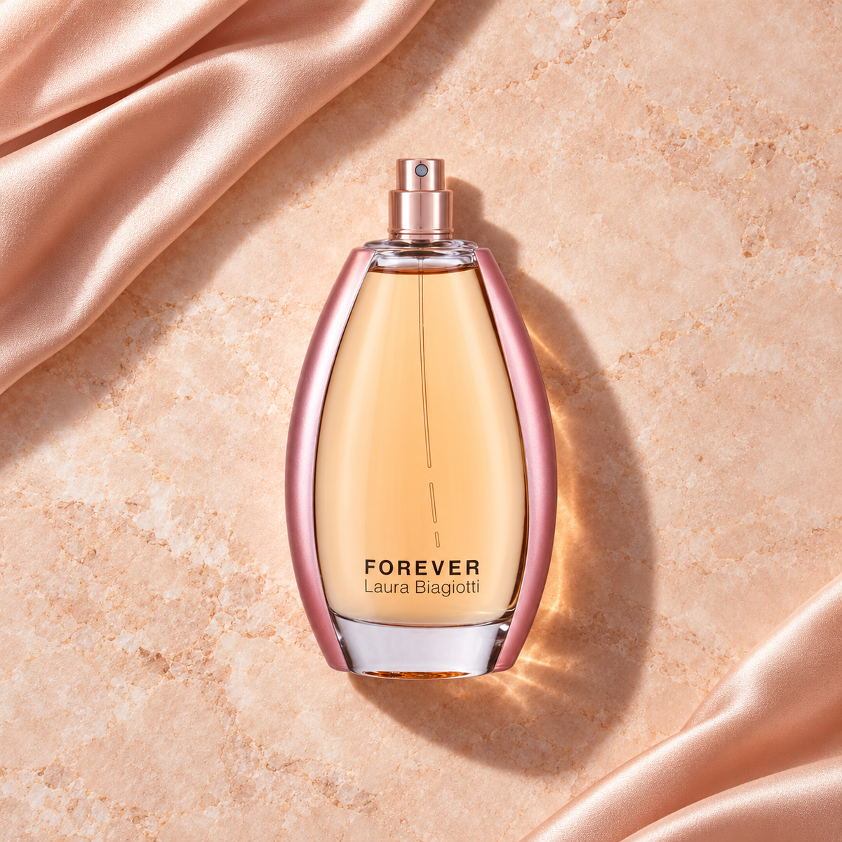 Laura Biagiotti Forever 100 ml – parfém v prostředí, pohled shora s bočním stínem