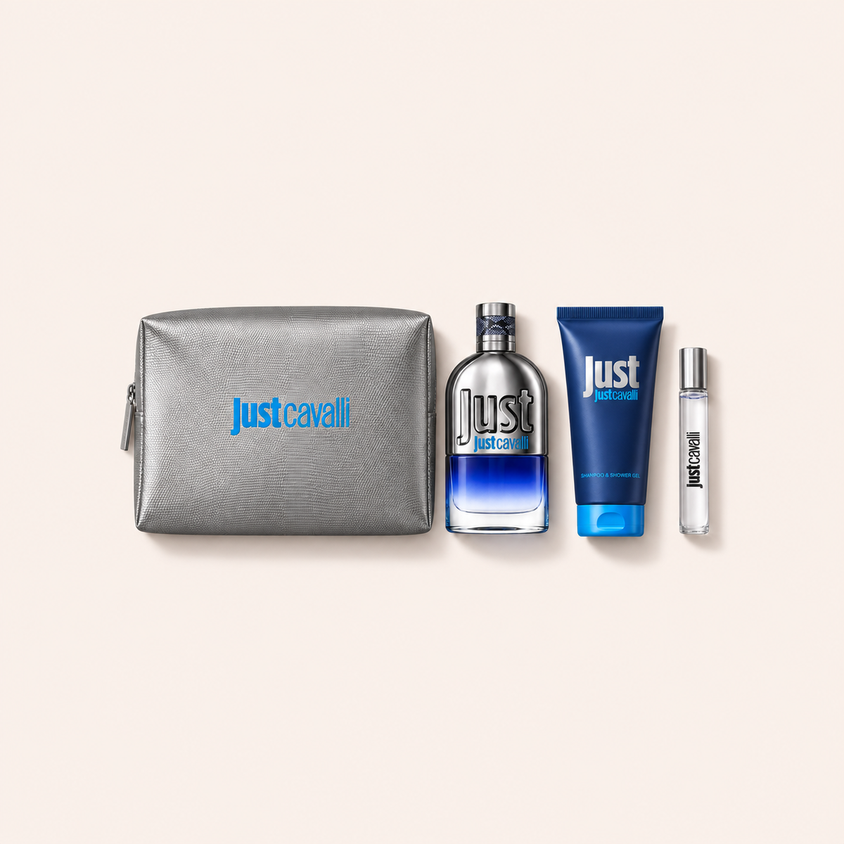 Roberto Cavalli Just Cavalli For Him EDT90ml+EDT15ml+shampoo showergel100ml+pouch set – MrRizz