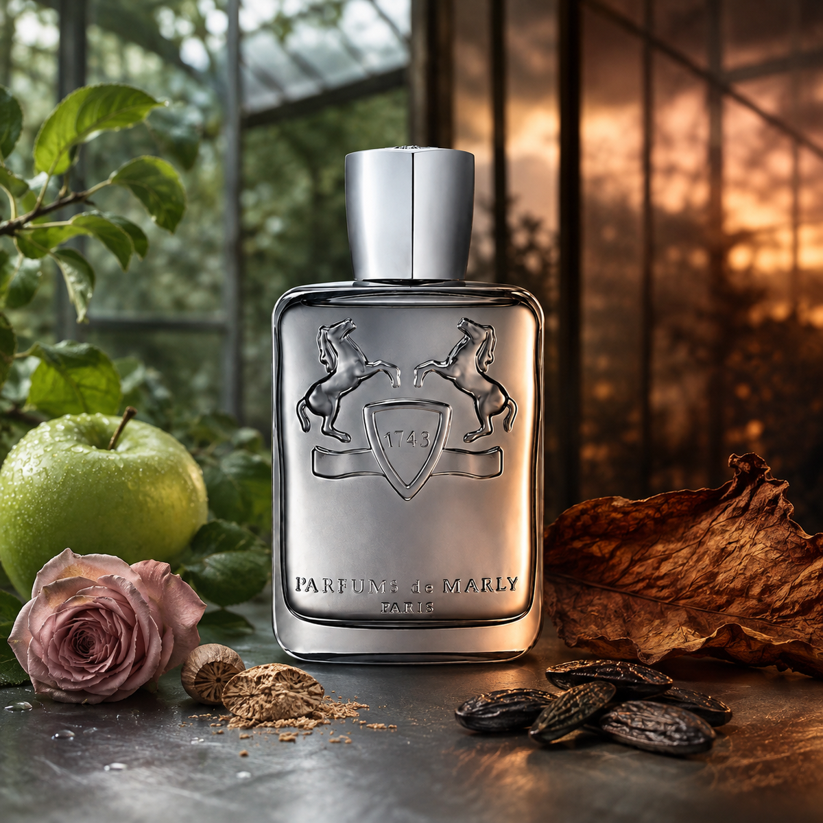 Parfums de Marly Castley – kovová scéna se zeleným jablkem a tabákem – MrRizz