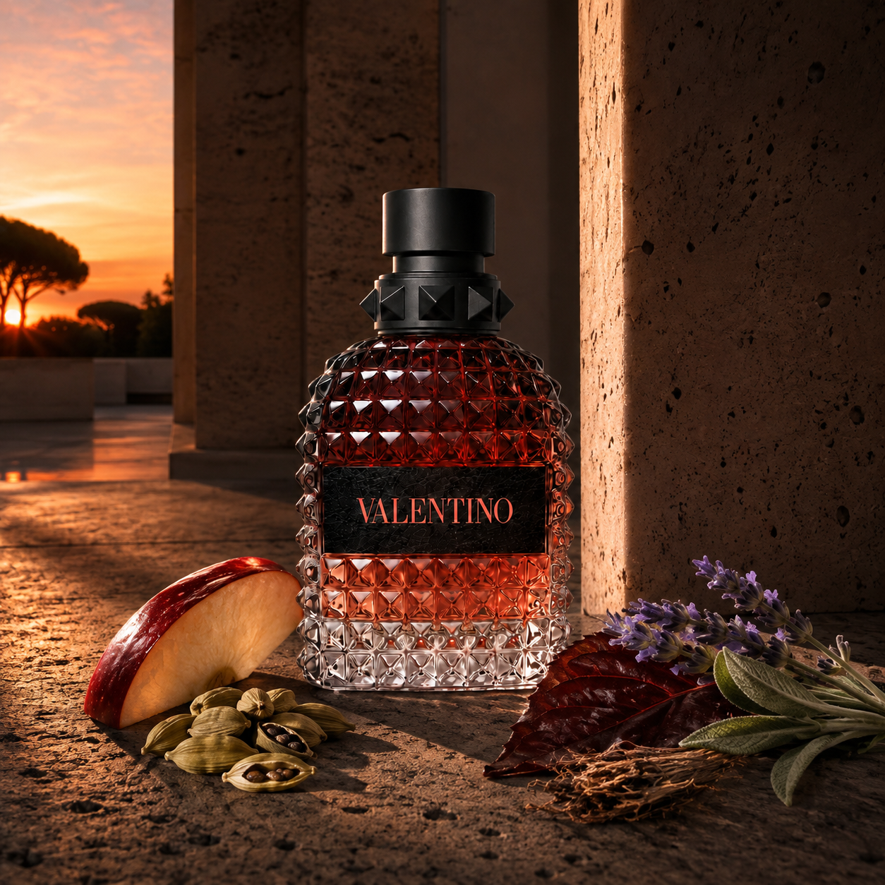 Valentino Born in Roma Uomo Coral Fantasy – římské zátiší s jablkem, kardamomem a tabákem – MrRizz