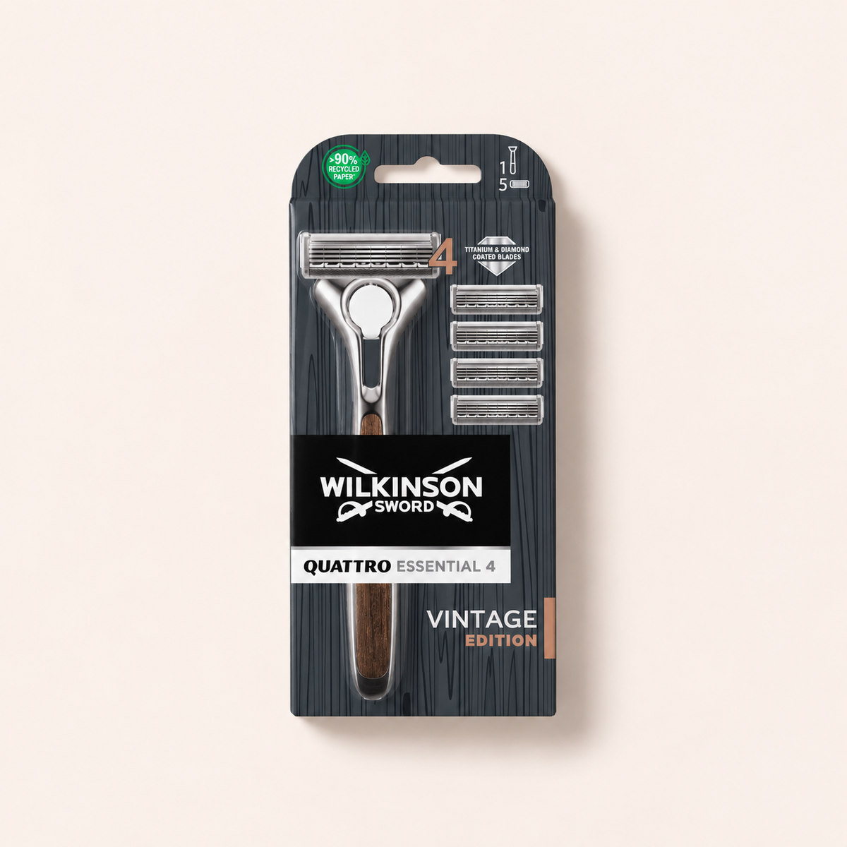 Wilkinson Sword Quattro Essential 4 Vintage Edition 1 ml – holicí strojek – MrRizz