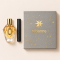 Dárková sada Rabanne Million Gold EDP 90 ml a Rockstar Mascara 8 ml na béžovém pozadí – MrRizz