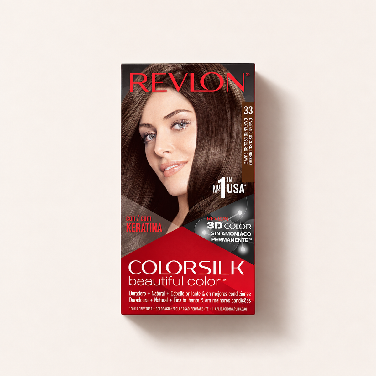 Revlon ColorSilk Beautiful Color – odstín 33 Castaño Oscuro Dorado – MrRizz