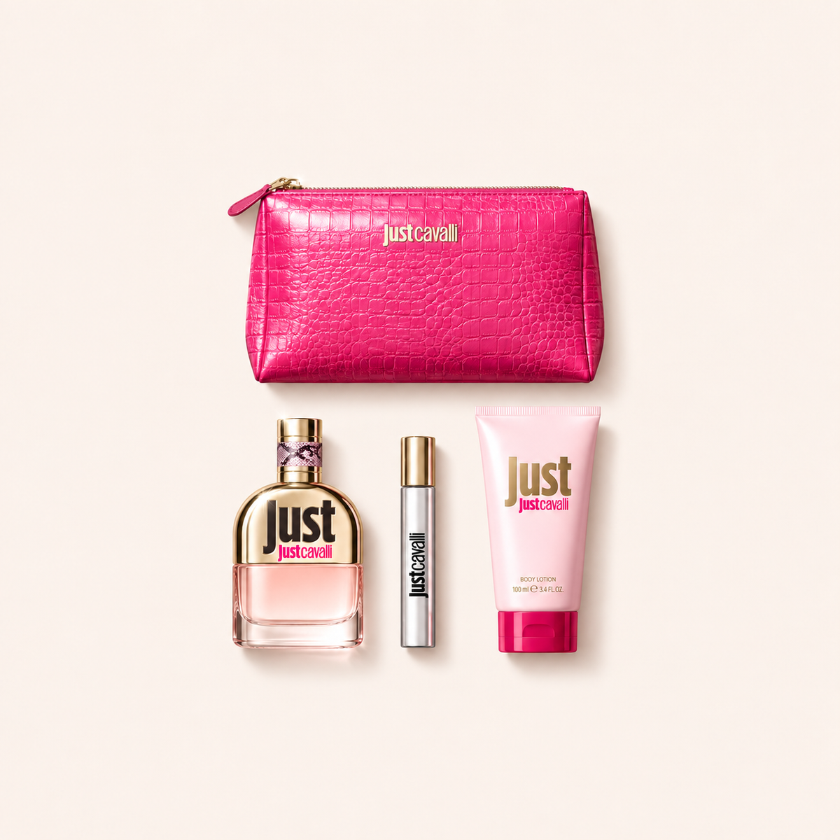 Just Cavalli For Her set EDT 75 ml + EDT 15 ml + tělové mléko 100 ml + taštička – MrRizz