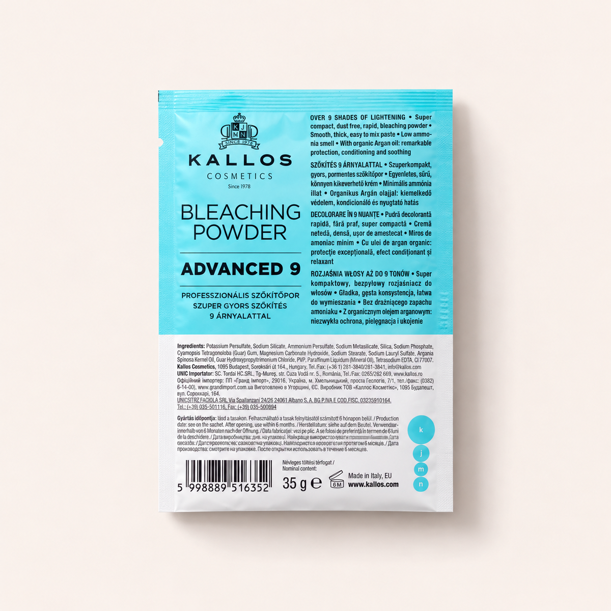 Kallos Cosmetics KJMN Advanced 9 Bleaching Powder 35 ml