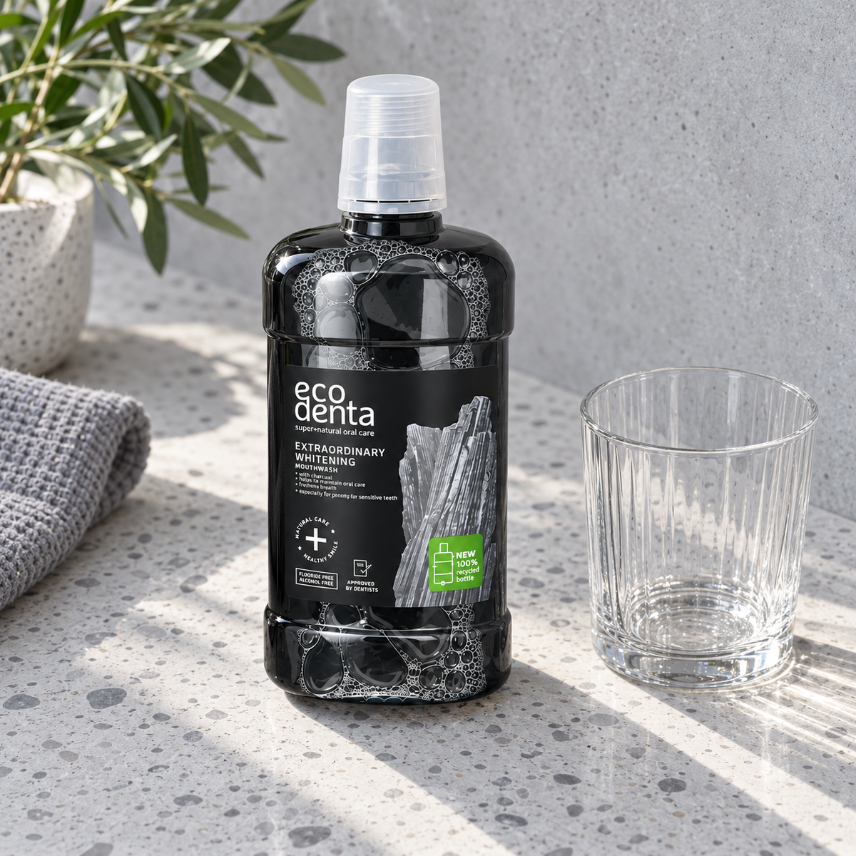 Ecodenta Mouthwash Extra Whitening 500 ml – atmosférická fotografie – MrRizz