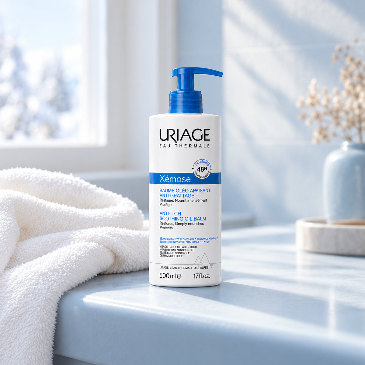 Uriage Xémose Anti-Itch Soothing Oil Balm 500 ml – atmosférická fotografie – MrRizz