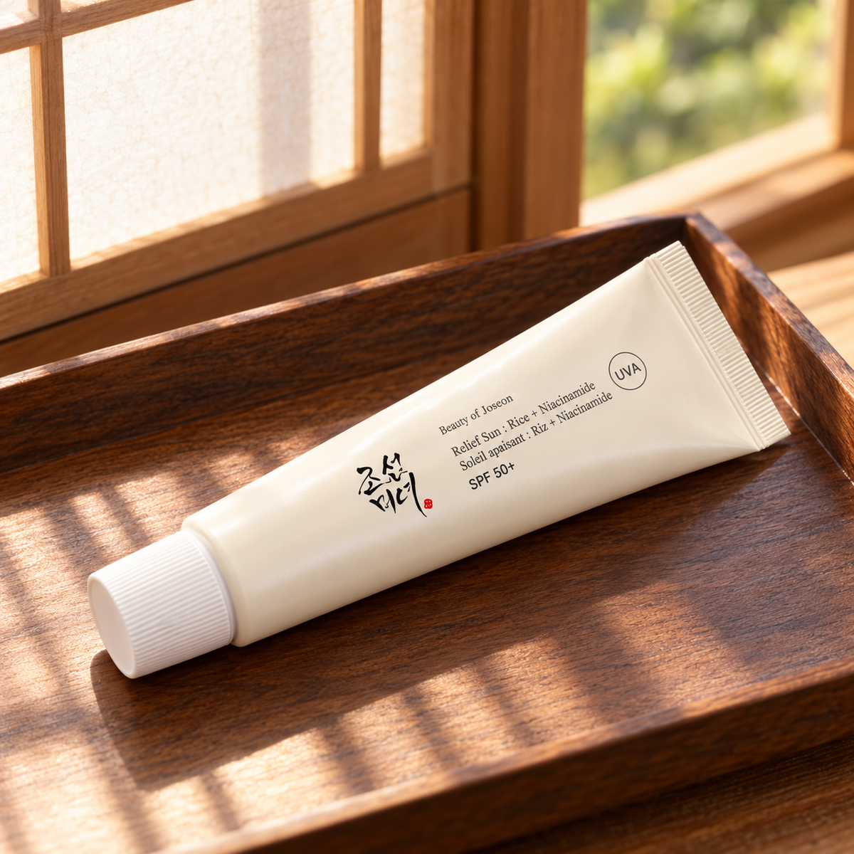 Beauty of Joseon Relief Sun 50 ml v prostředí korejského interiéru – MrRizz