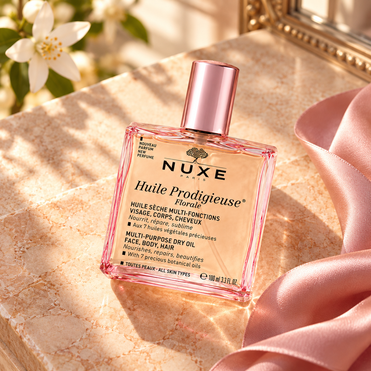 NUXE Huile Prodigieuse Florale 100 ml – atmosférická fotografie – MrRizz