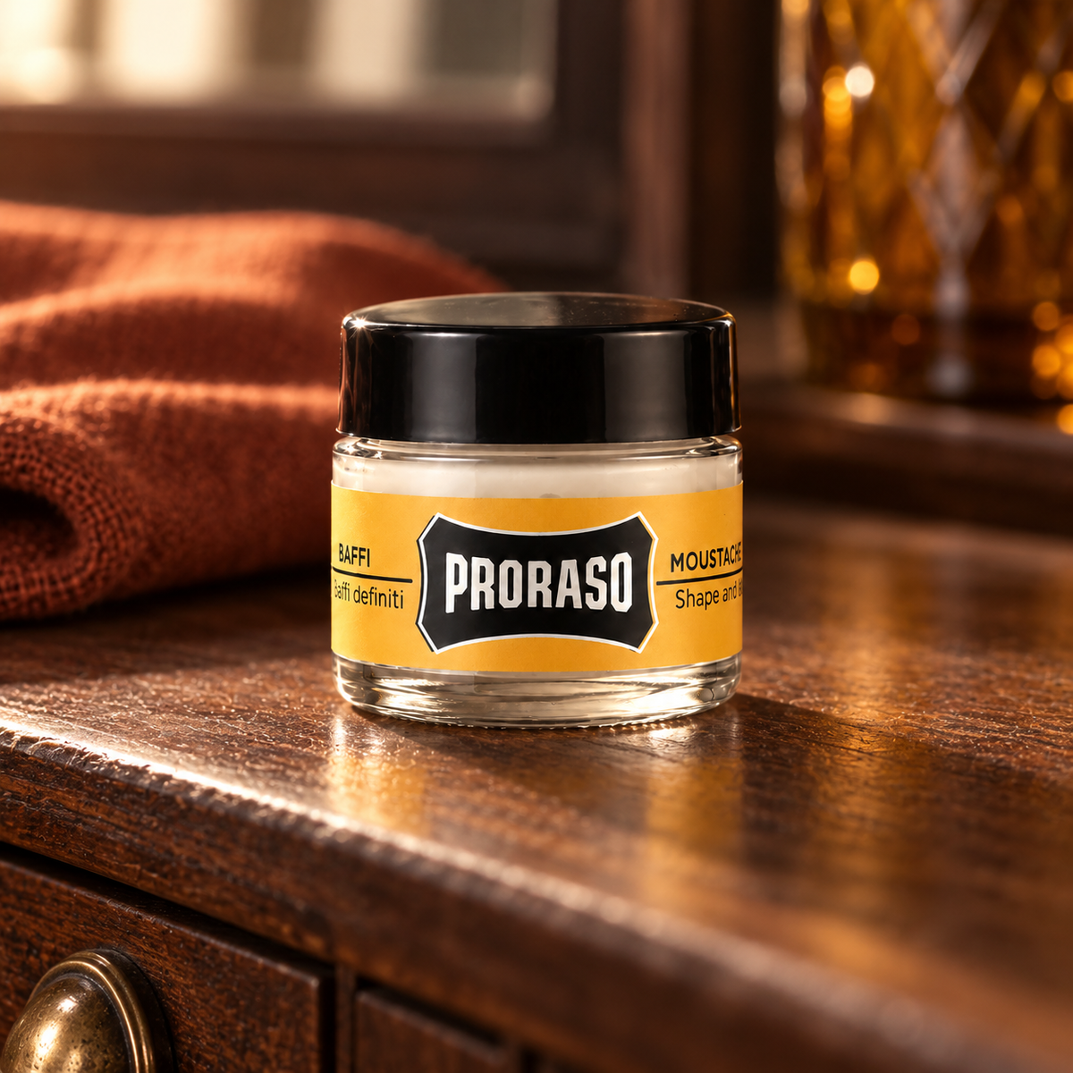 PRORASO Wood & Spice Beard Wax 15 ml – atmosférická fotografie – MrRizz