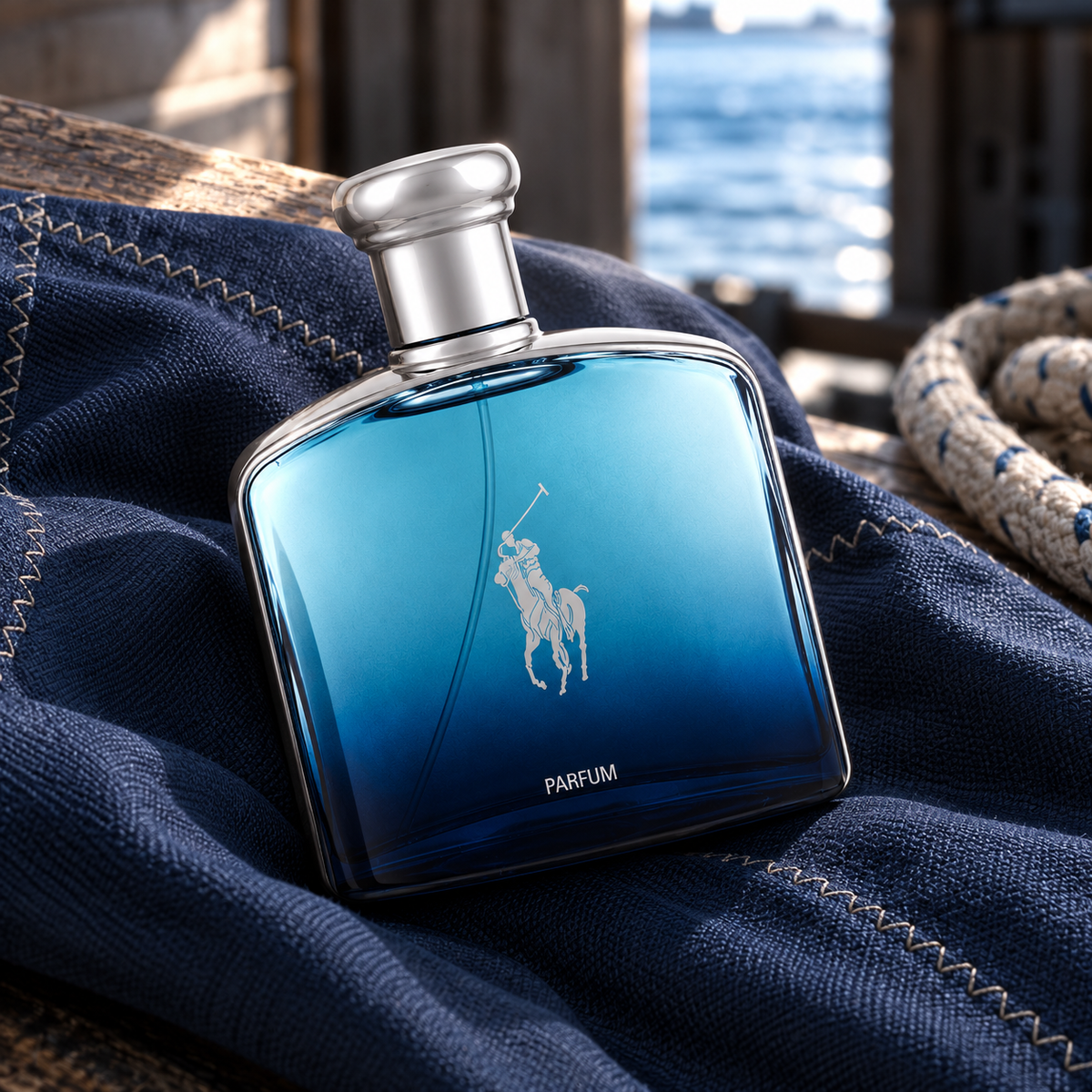 Ralph Lauren Polo Deep Blue Parfum 125 ml – atmosférická fotografie – MrRizz