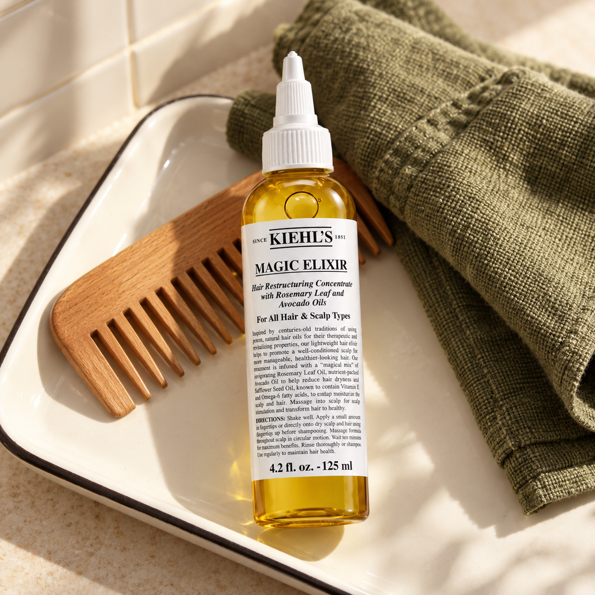 Kiehl´s Magic Elixir Hair Restructuring Concentrate 125 ml – atmosférická fotografie – MrRizz