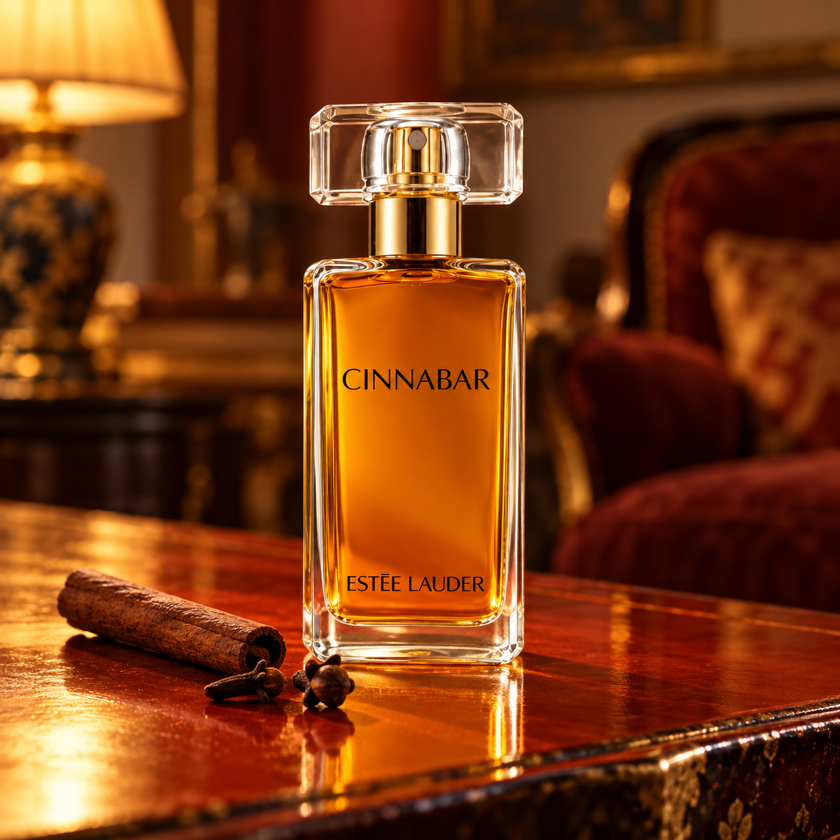 Estée Lauder Cinnabar 50 ml – atmosférická fotografie – MrRizz