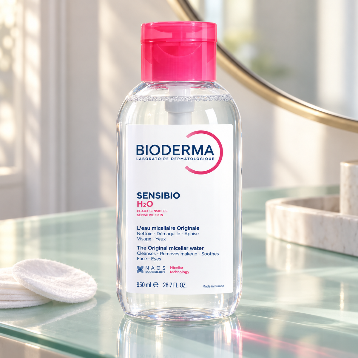 BIODERMA Sensibio H2O 850 ml – atmosférická fotografie – MrRizz