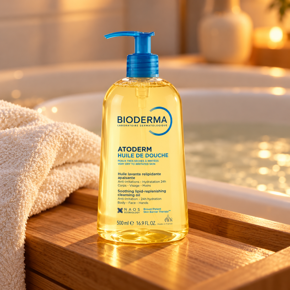 BIODERMA Atoderm Soothing Lipid-Replenishing Cleansing Oil 500 ml – atmosférická fotografie – MrRizz
