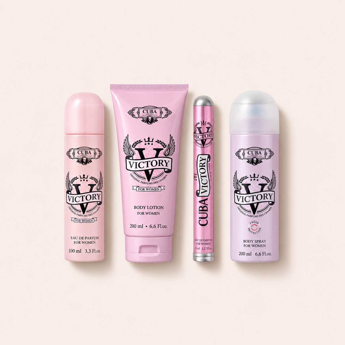 Cuba Victory – sada EDP 100 ml + EDP 35 ml + tělové mléko 200 ml + tělový sprej 200 ml – MrRizz